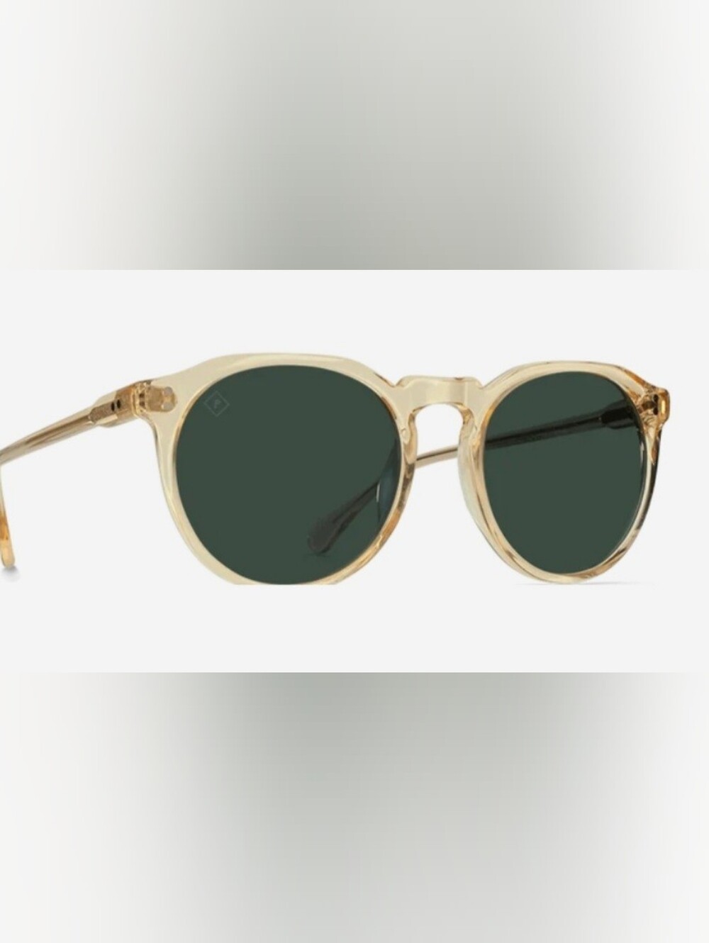 Raen Remmy Champagne Sunglasses Crystal Frame/ Green Polarized Lens 52 Width